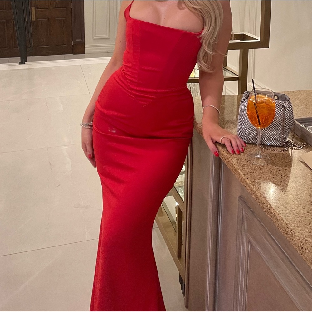 COPY - HOUSE OF CB Red Corset Dress Size Small